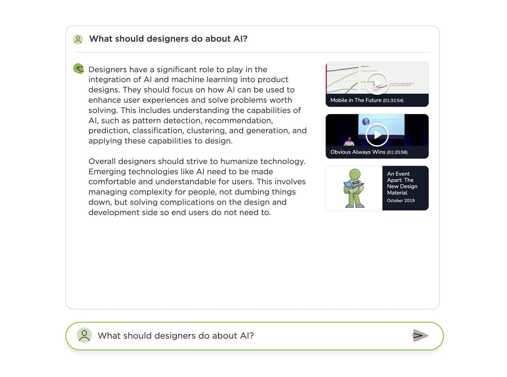 Ask LukeW sample question and answer